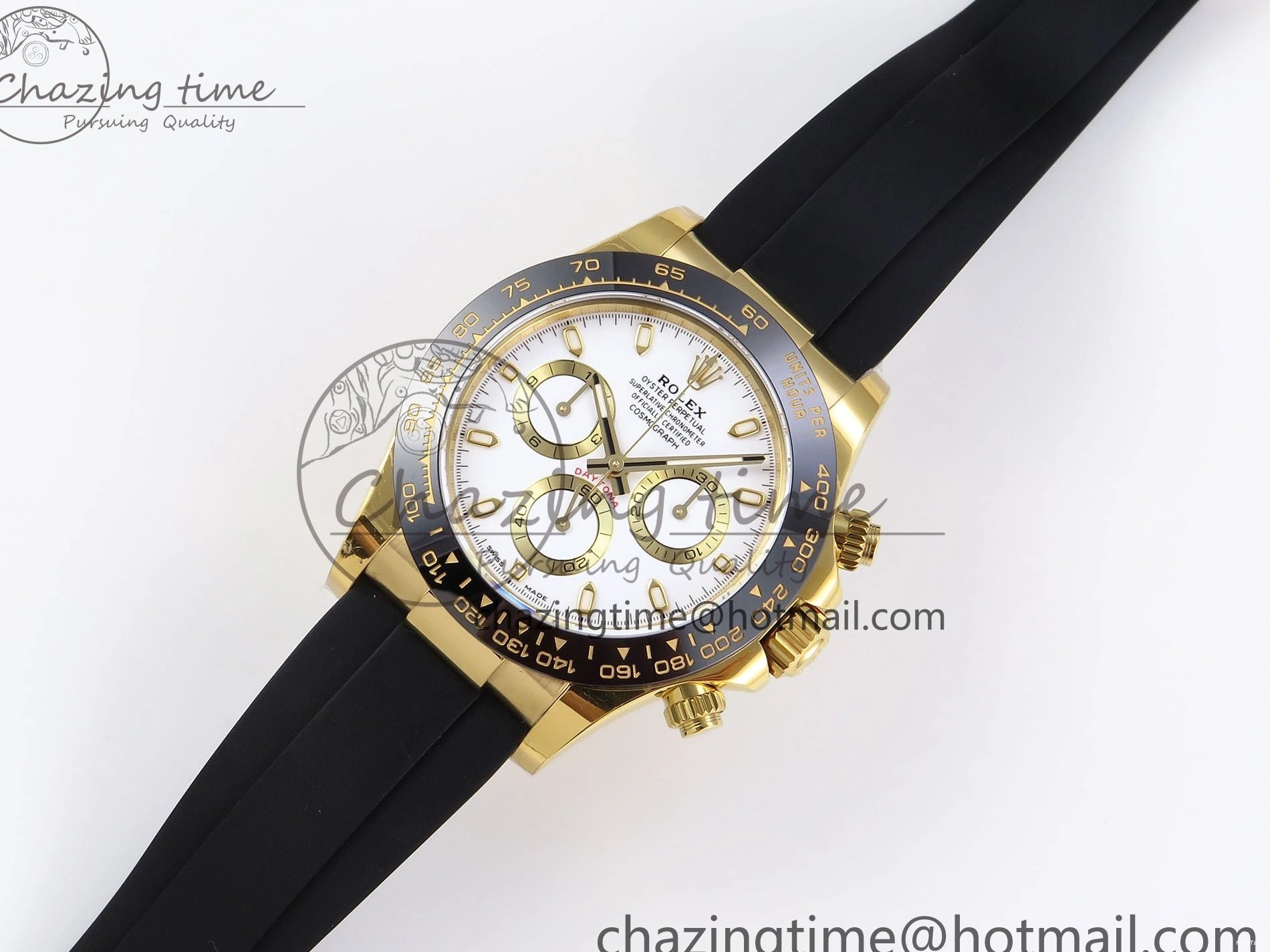 MiroTime 0117 Minimalist DAYTONA 116518 APSF 1:1 BEST EDITION WHITE DIAL ON OYSTERFLEX RUBBER STRAP SH 1781